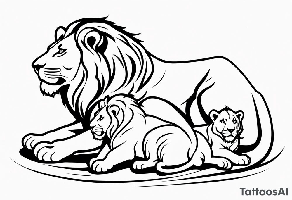 mom of 3 lion pride tattoo idea