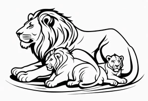 mom of 3 lion pride tattoo idea