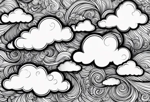 heaven clouds swirl vignette tattoo idea