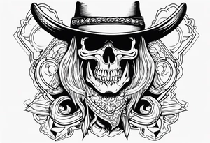 Screaming cowboy skull tattoo idea