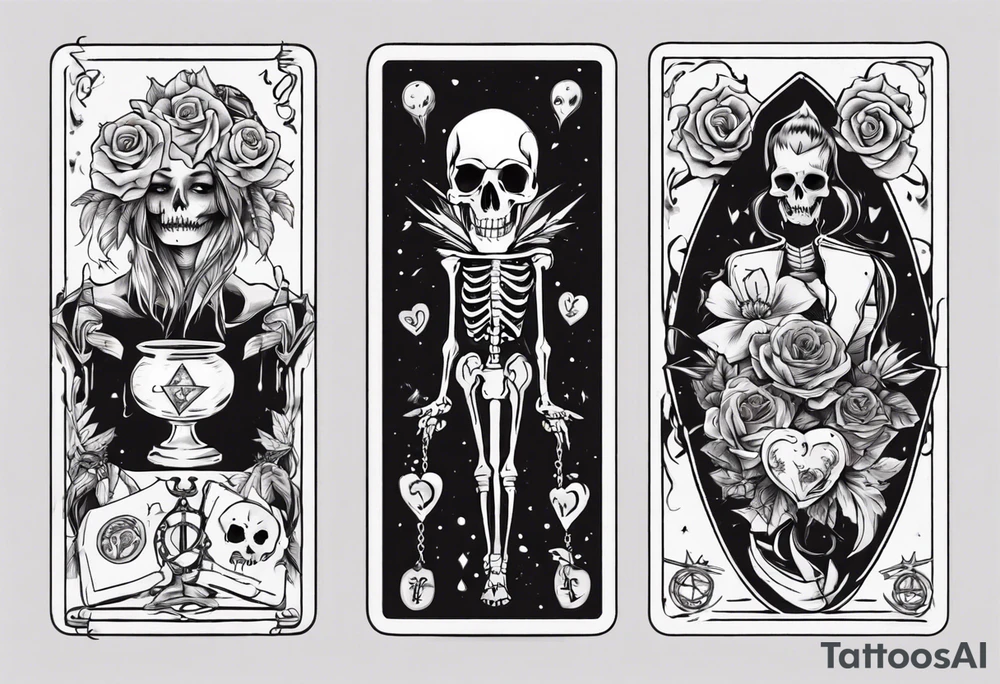 love and death tarot card tattoo idea