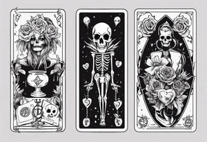 love and death tarot card tattoo idea