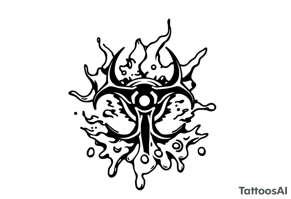 Contagion sign imwith toxic spill behind tattoo idea