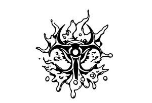 Contagion sign imwith toxic spill behind tattoo idea