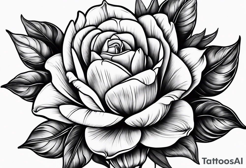 One tulip & one rose tattoo idea