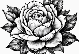 One tulip & one rose tattoo idea