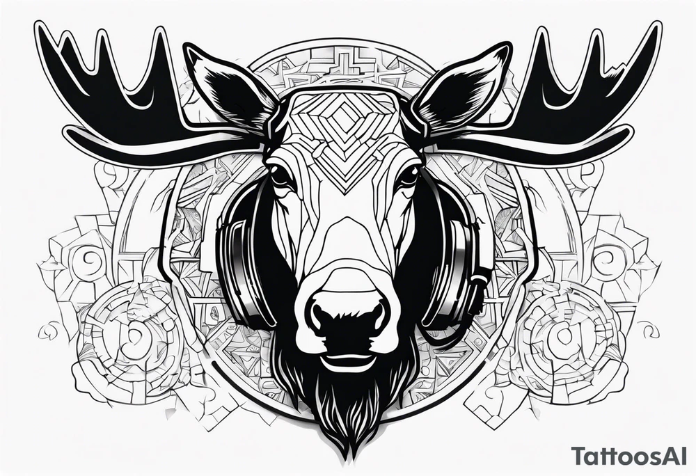 HIP HOP DJ moose tattoo idea