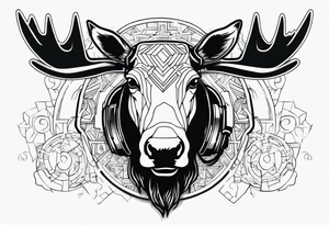 HIP HOP DJ moose tattoo idea