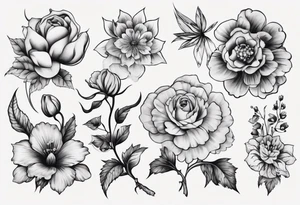 Flowers in a big tatto tattoo idea