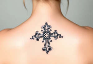 Iron motorcycle cross tattoo idea