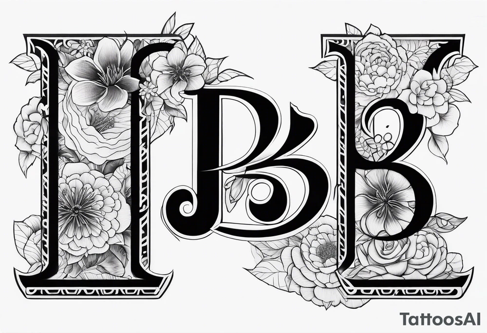 Las letras J B tattoo idea