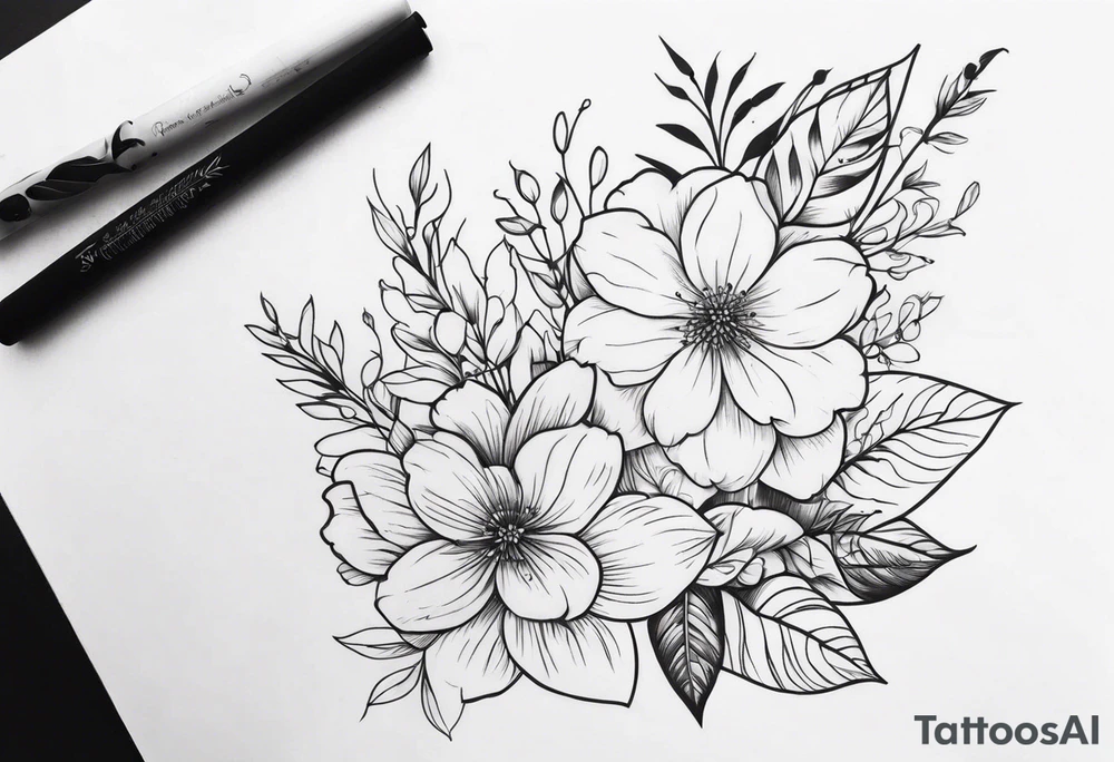 Floral sleeve tattoo idea