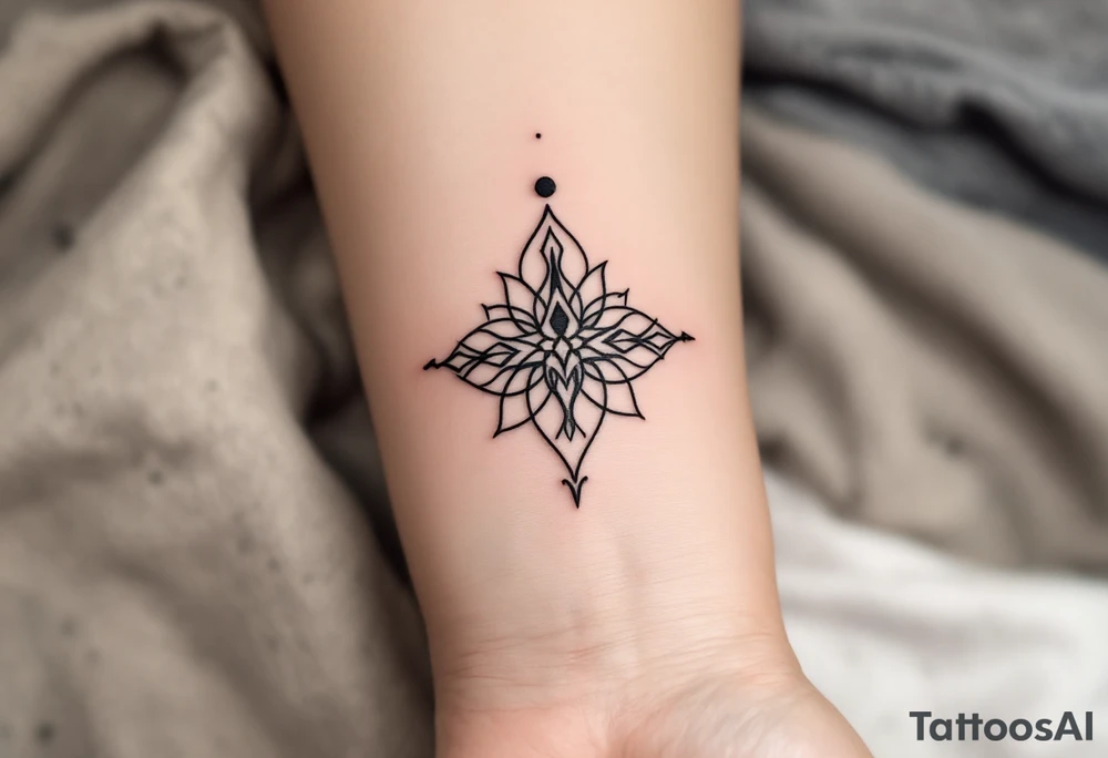 A comma line with a dot above symbolizing semmicilon tattoo idea