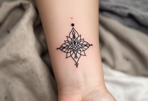 A comma line with a dot above symbolizing semmicilon tattoo idea