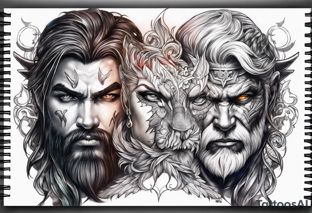 good vs evil tattoo idea