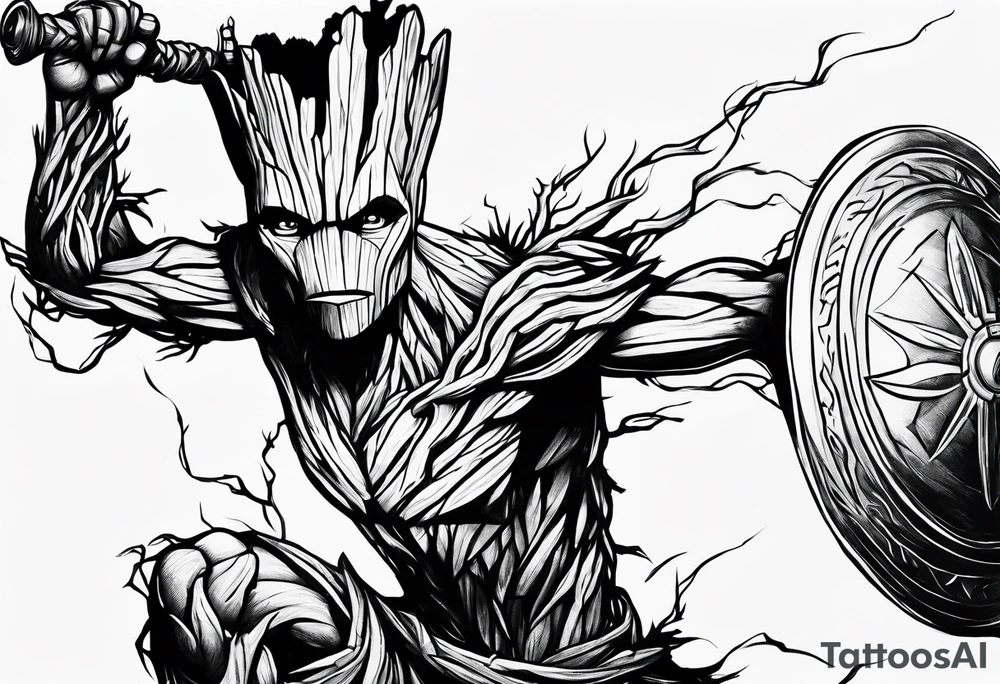 Groot greek warrior tattoo idea