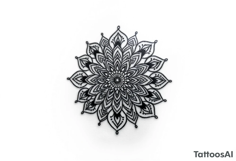 high contrast mandala tattoo idea