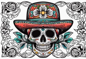 mexican skull tattoo idea