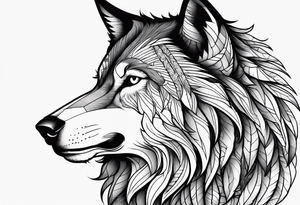 half wolf half eagle tattoo idea