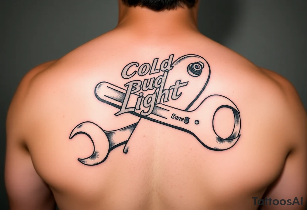 A cold bud light a flip flop a wrench in one memorial tattoo for a women tattoo idea