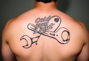 A cold bud light a flip flop a wrench in one memorial tattoo for a women tattoo idea