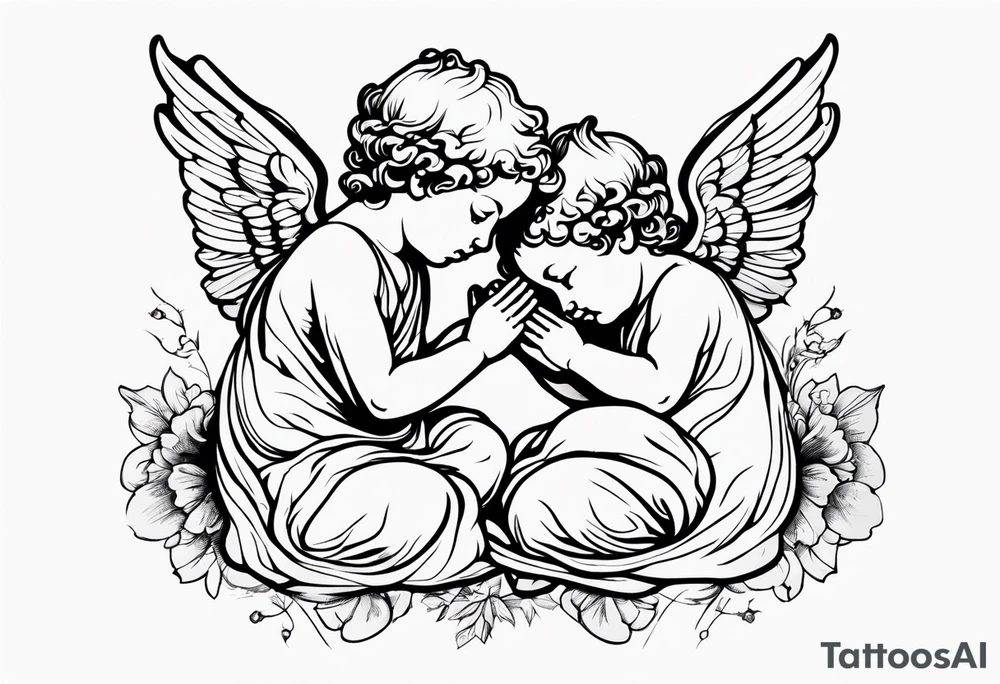 putti praying tattoo idea