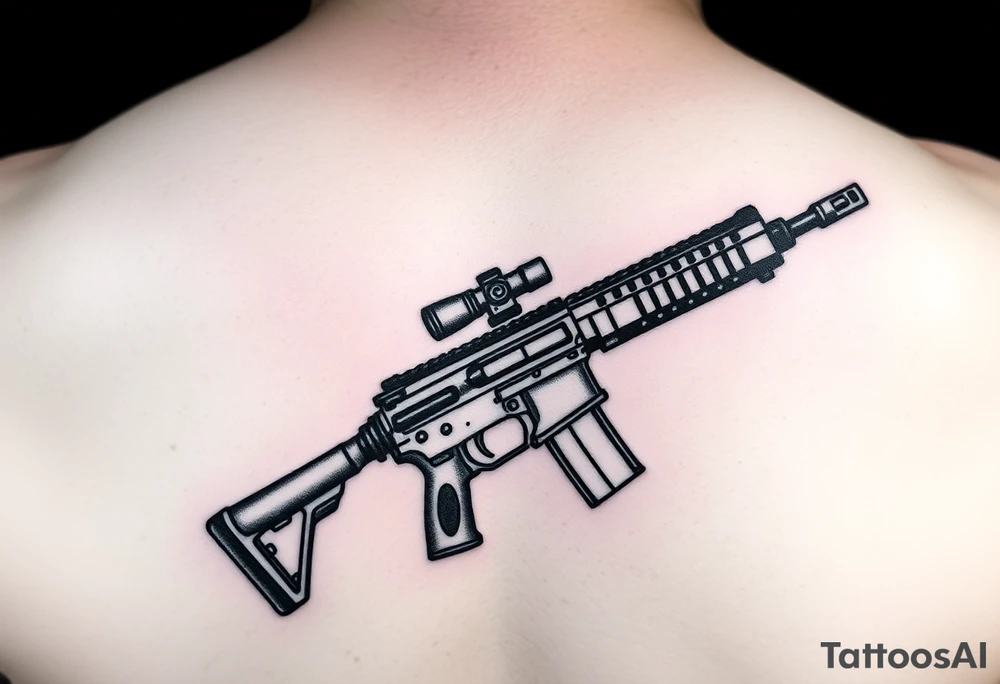 Rifle woth ochoa inside of it tattoo idea
