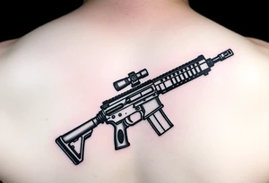 Rifle woth ochoa inside of it tattoo idea