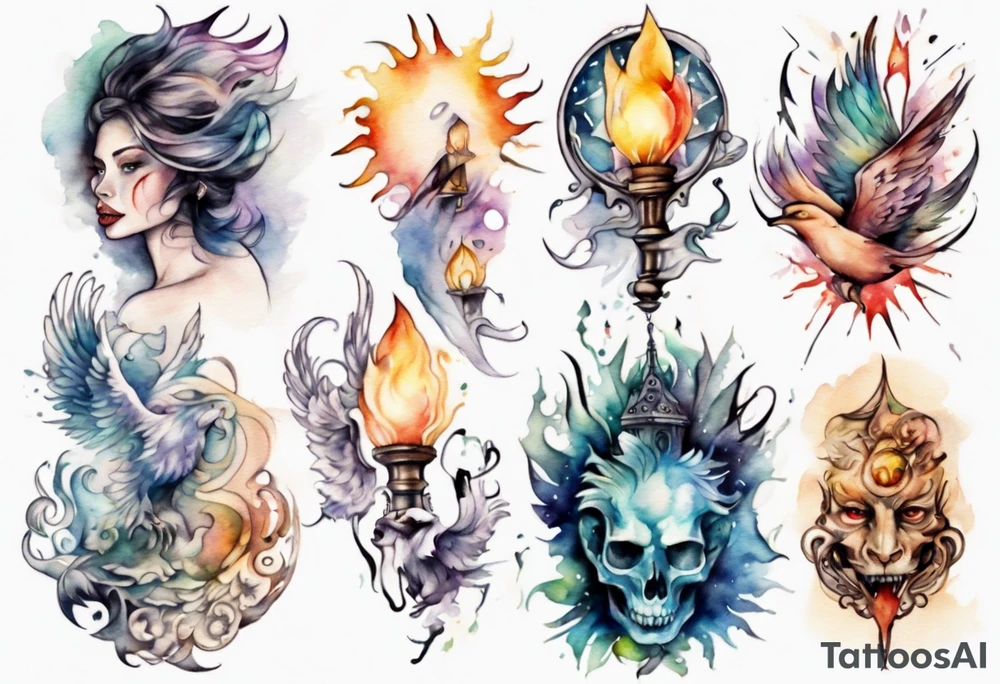 Light liberating people from fear tattoo idea