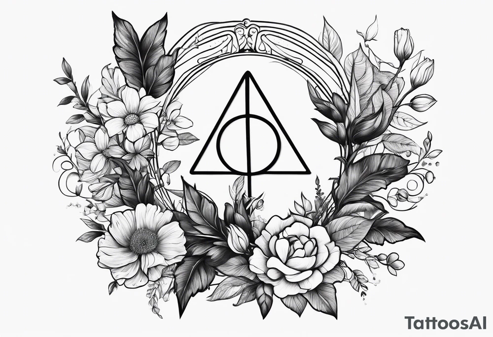 Harry Potter. Flowers. Minimal tattoo idea
