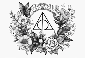 Harry Potter. Flowers. Minimal tattoo idea