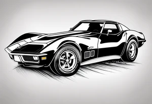 1971 corvette tumbler car with logo tattoo idea