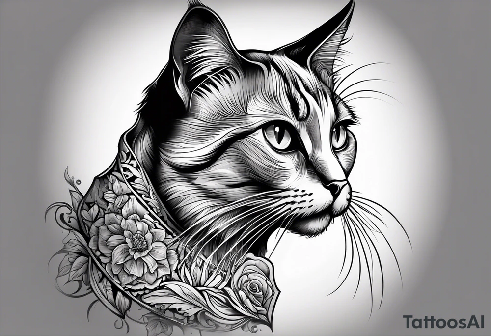 black cat tattoo idea