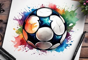 football cross with watercolor background tattoo idea