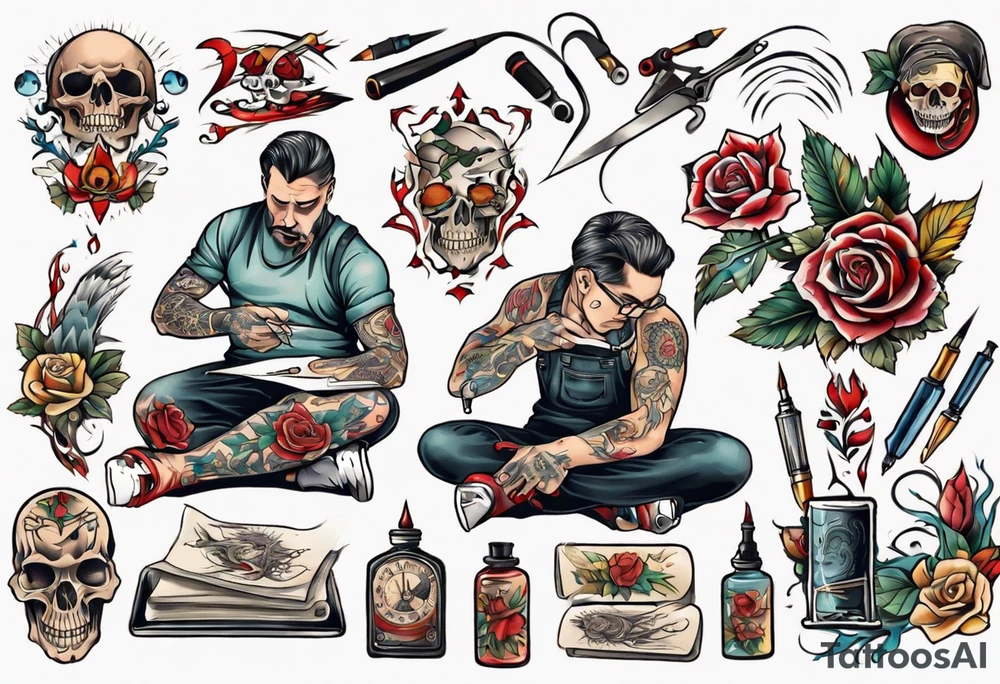 tattoo artist at work tattoo idea