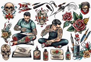 tattoo artist at work tattoo idea