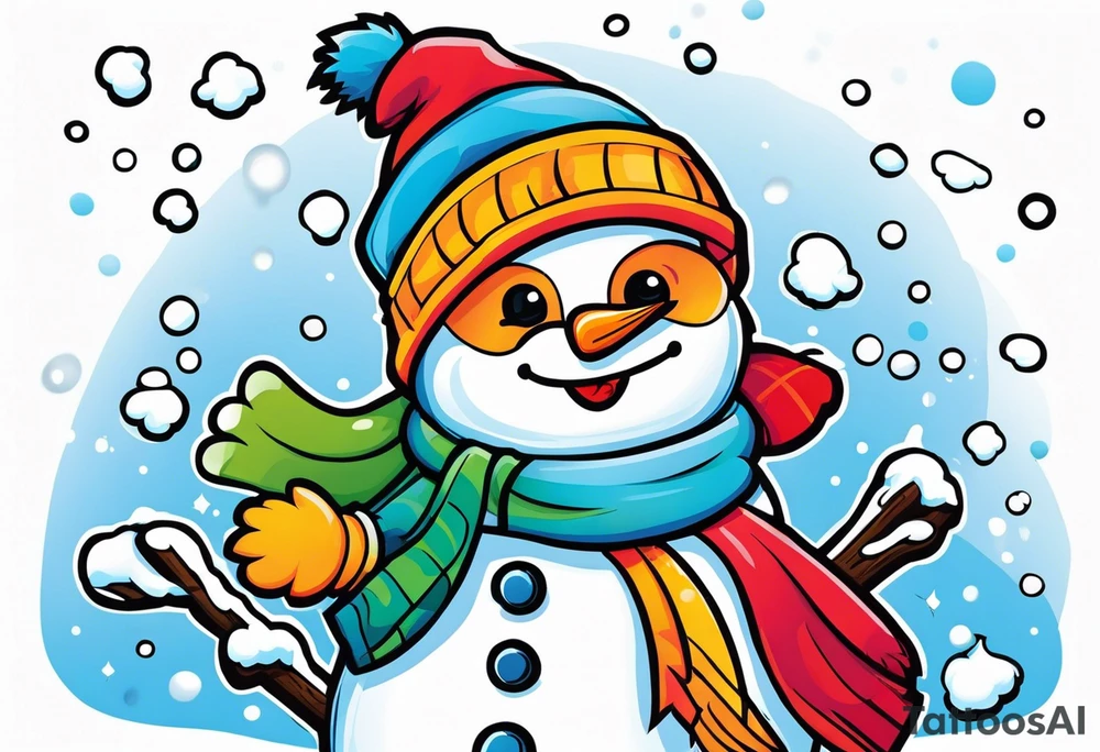 Playing in the snow tattoo idea
