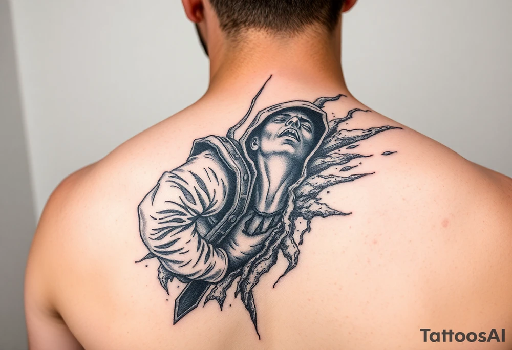 Reality and confusion ripping a solo traveler’s soul in a path no knows tattoo idea