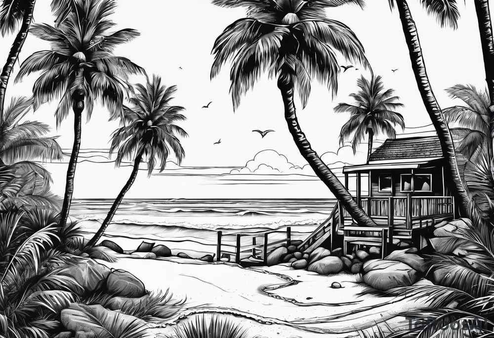 Beer Friend Memorial Fishing Marines
California Palm Trees Beach tattoo idea
