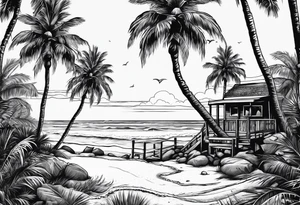 Beer Friend Memorial Fishing Marines
California Palm Trees Beach tattoo idea