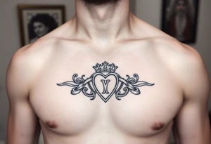 Create a tattoo on a man’s chest of the name Michelle. Celtic claddagh tattoo idea