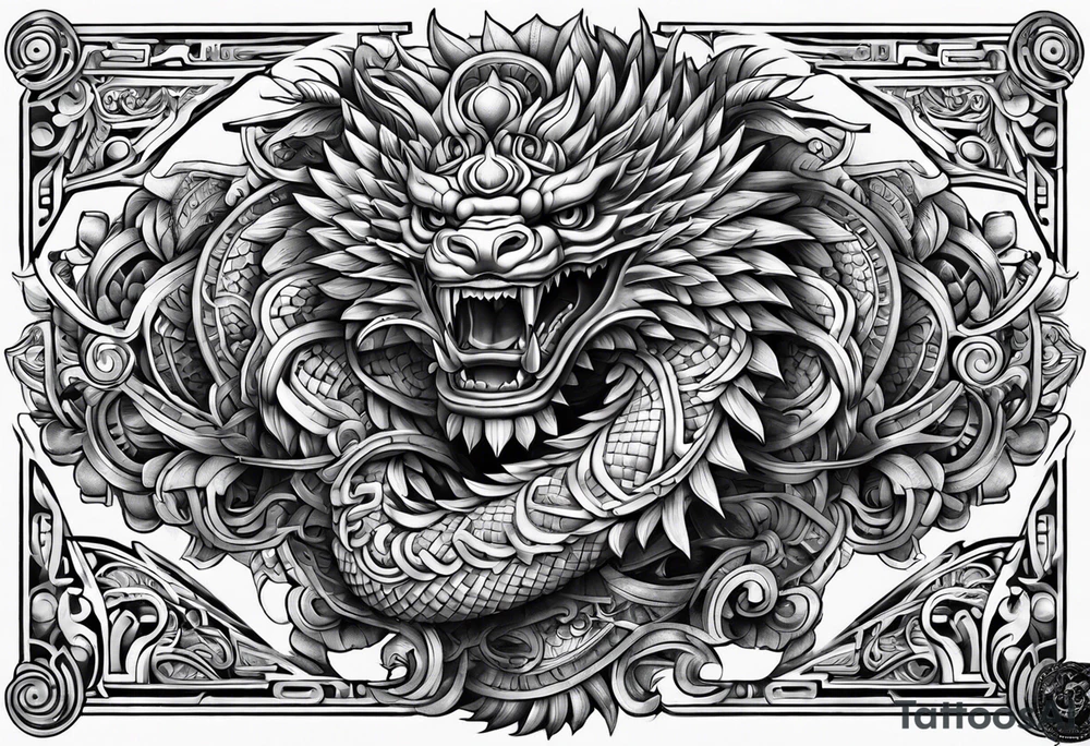 quetzalcoatl sleeve tattoo idea