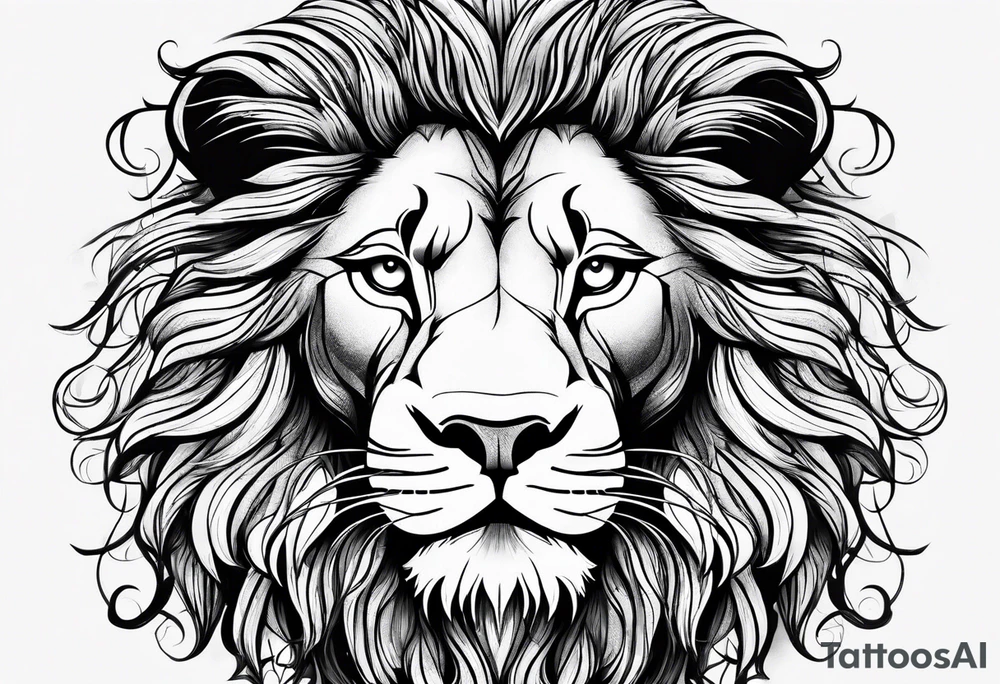 lion with mane tattoo idea
