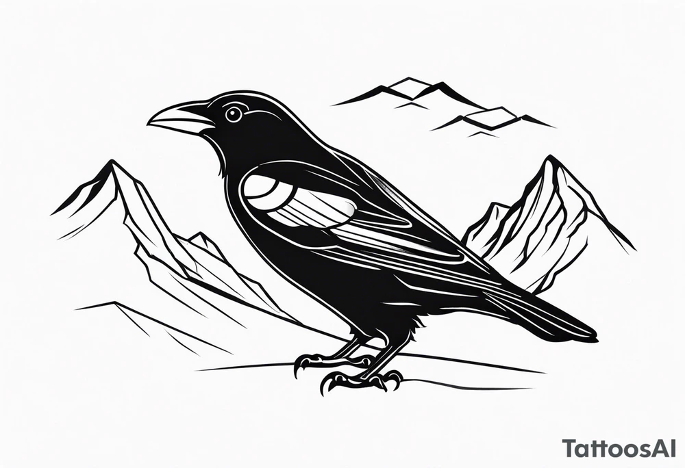 alpine chough tattoo idea