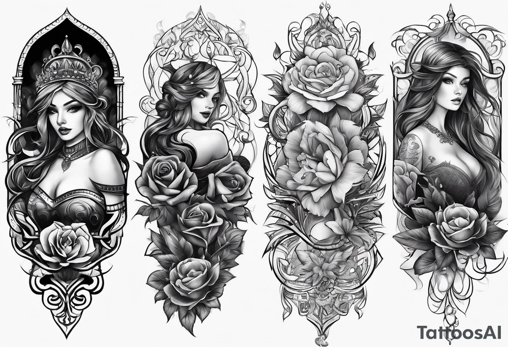 LEG sleeve complete tattoo idea