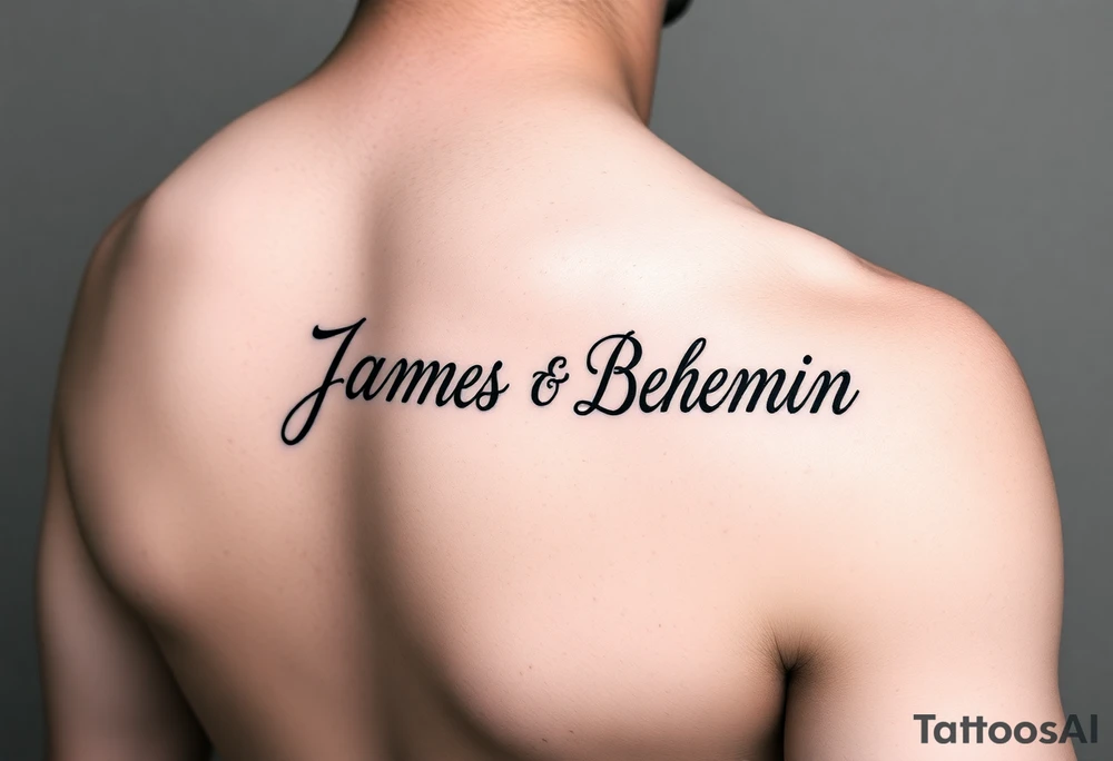 a honour tattoo for my kids James and Benjamin on the leg tattoo idea