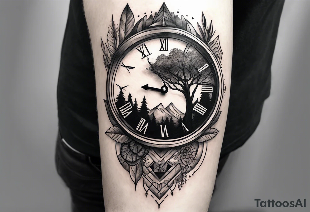 nature element clock memorial tattoo simple design tattoo idea nature element clock memorial tattoo simple design tattoo idea