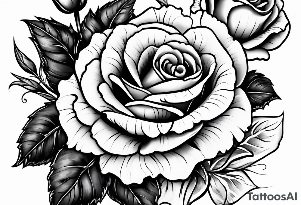 Carnation and rose tattoo idea