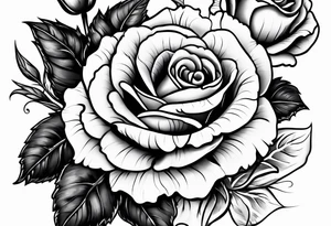 Carnation and rose tattoo idea