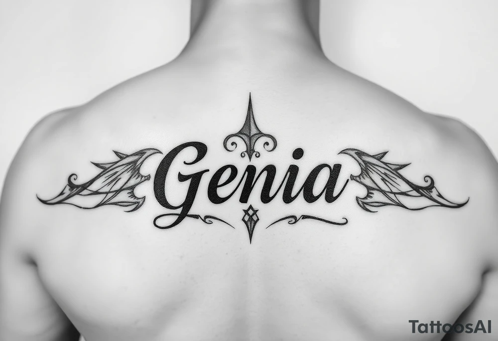 Tattoo with name Genia tattoo idea